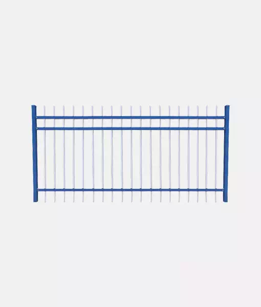 Three cross bar zinc steel fence